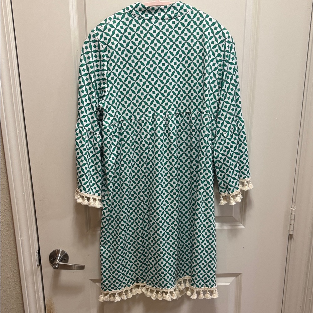 Vintage Green and White Midi Dress - Picture 6 of 8